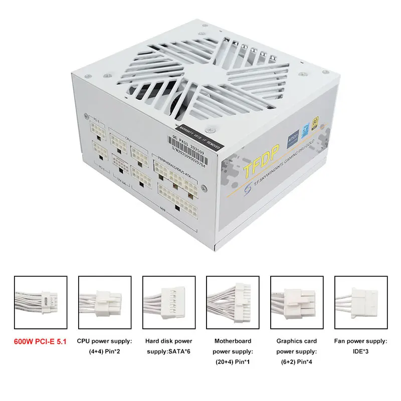 Power Supply 750W - Biały zasilacz 750W 850W 1000W 1200W