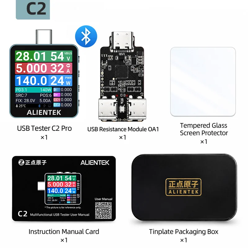 ALIENTEK C2 – tester z kolorow – Power Supply Tester recenzja i cena