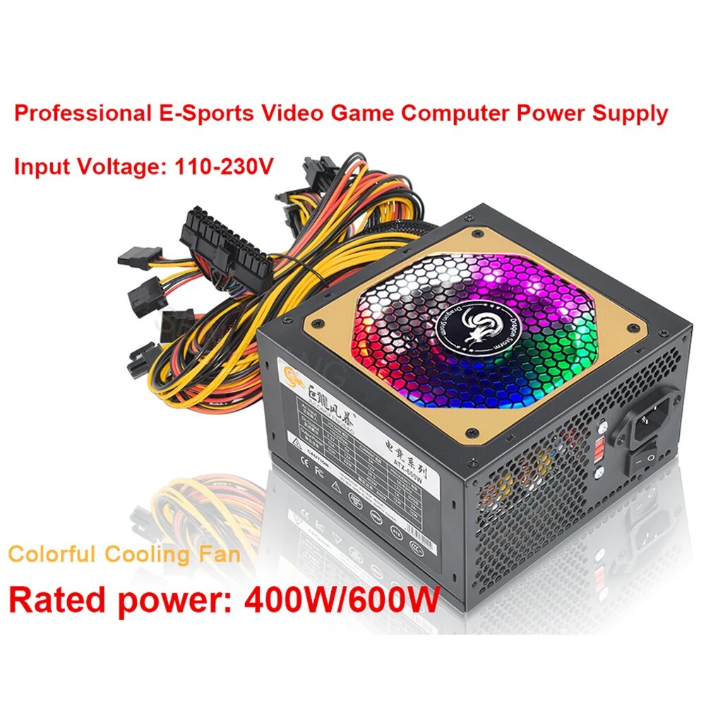 ATX 400W 600W 110-230V RGB 12V – Power Supply 650W recenzja i cena